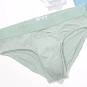 NEW NIB NWT ! Hot Cool AMERICAN EAGLE HORIZONTAL FLY MENS BRIEFS Mint Green MED